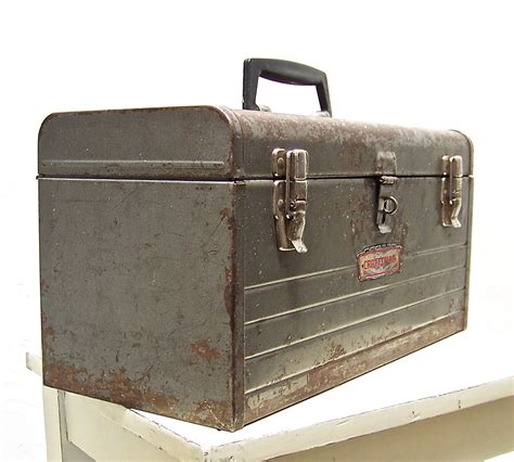 antique metal tool box folding lid|antique plastic tool boxes.